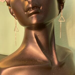 Minimalist Geometric Triangle Threader Earrings and Hair Clips Lot